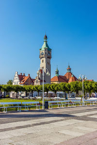 View of building against blue sky
