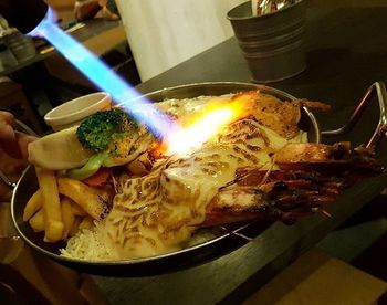 Close-up of food on table