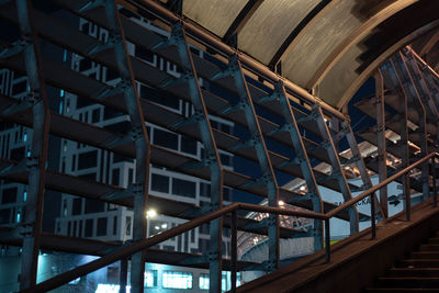 Low angle view of illuminated staircase in building