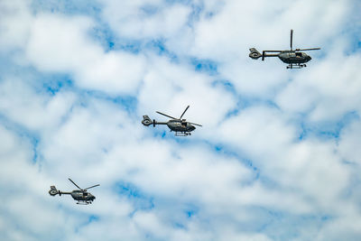 Air show over the river danube on the national day of hungary