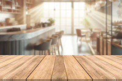 Close-up of wooden table