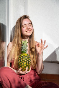 Young woman smiling