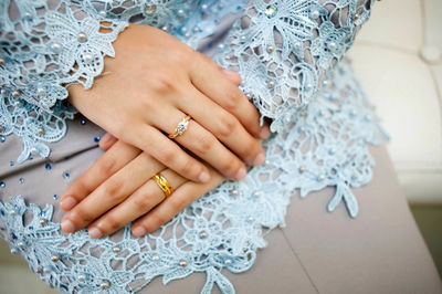 Close-up of woman hands