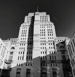 Low angle view of buildings against clear sky