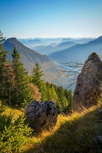 Beautiful view from the mountain heuberg / samerberg in chiemgau