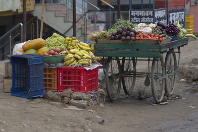 Vegetables for sale at market stall