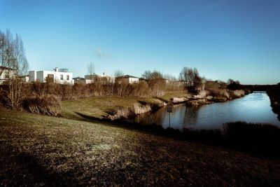 Scenic view of landscape against clear sky