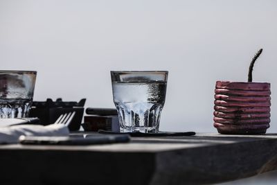 Close-up of glass on table