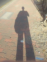 Shadow of man on wall