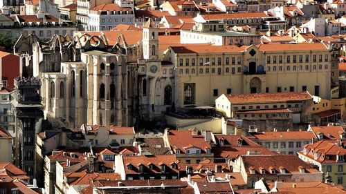 High angle view of town