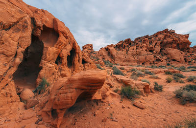 Rock formations against sky