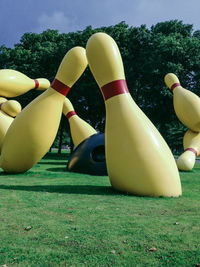 Close-up of balloons in park