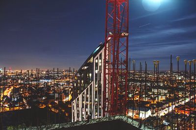 Illuminated city at night