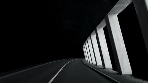 Empty road in tunnel