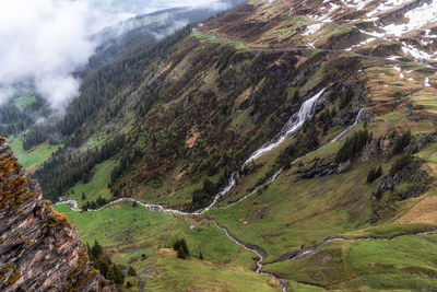 Bachlager waterfall taken on top of first summit walk in grindelwald, switzerland