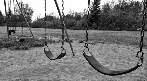 Empty swing in park