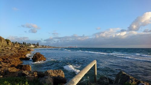 View of sea against cloudy sky