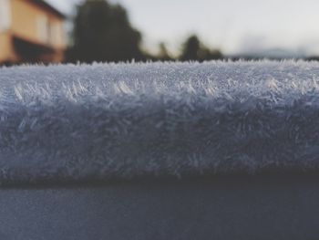 Close-up of snow on field