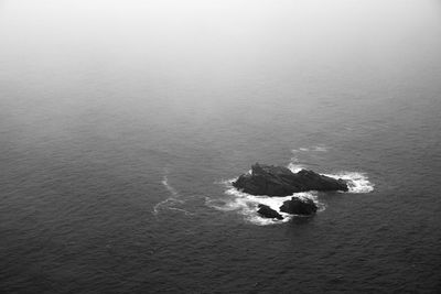 High angle view of sea against sky