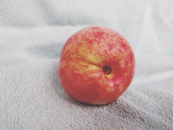 High angle view of apple on table