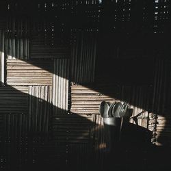 Empty bench at night