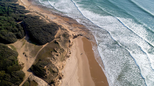 High angle view of beach