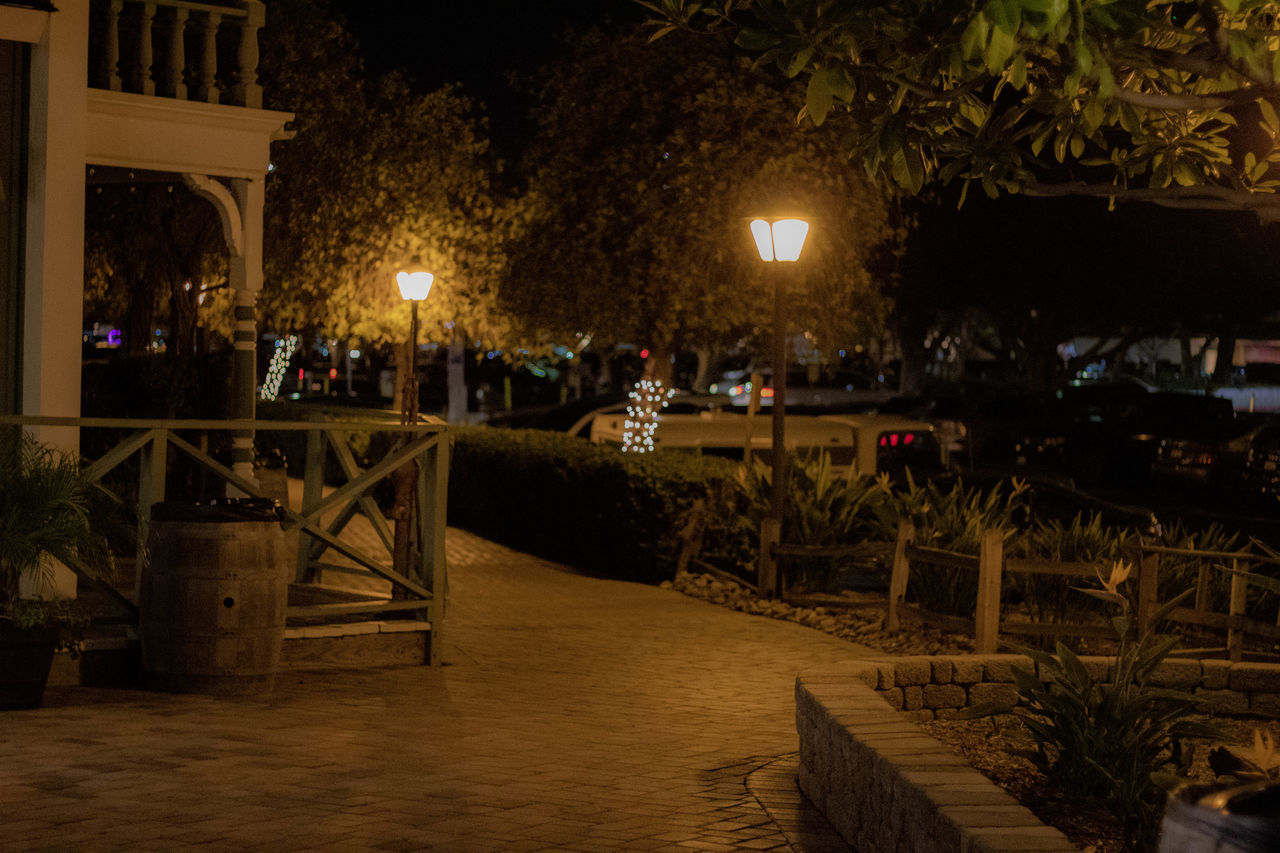 ILLUMINATED STREET AT NIGHT