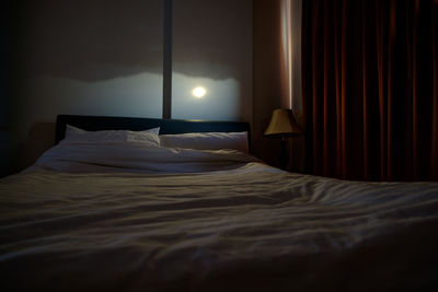 Sunlight falling on bed