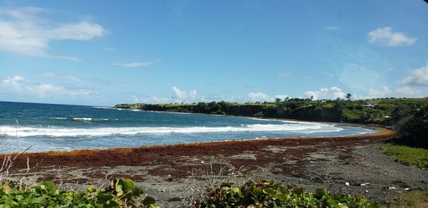 Scenic view of beach against sky