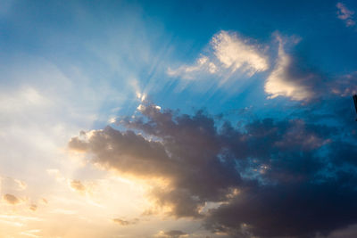 Low angle view of sky during sunset