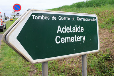 Information sign on road