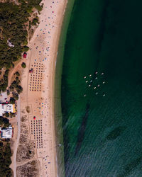 High angle view of people on swimming pool