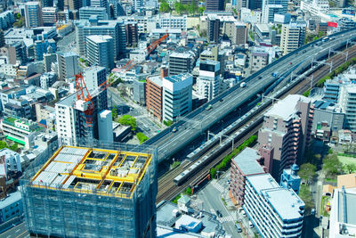 High angle view of cityscape