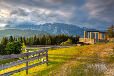 Scenic view of mountains against sky