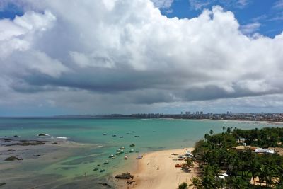 High angle view of beach against sky