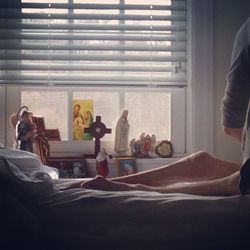 Woman relaxing on sofa