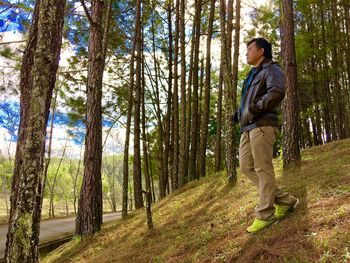 Man in forest