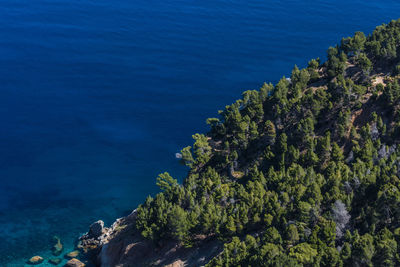 High angle view of sea