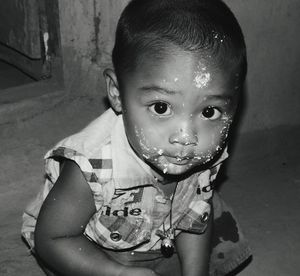 Close-up portrait of cute baby