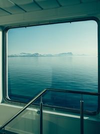 Scenic view of sea seen through window