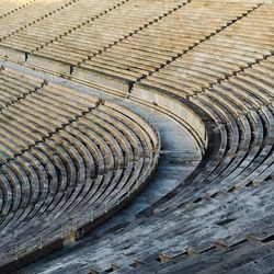 High angle view of seats at panathenaic stadium