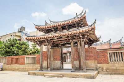 View of temple building against sky