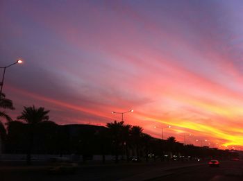 View of road at sunset