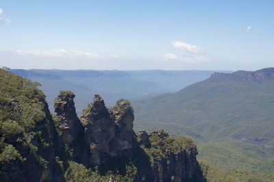 Panoramic view of mountains against sky