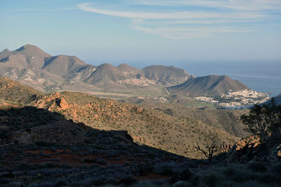 Scenic view of mountains against sky