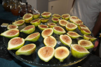 High angle view of fruits on table