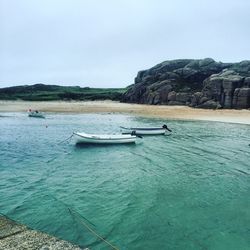 View of boats in sea