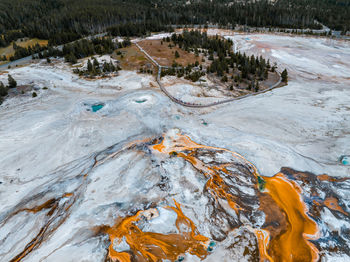 Upper geyser basin of yellowstone national park, wyoming