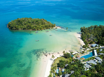 High angle view of beach against sky