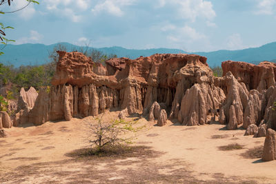 Panoramic view of landscape against cloudy sky